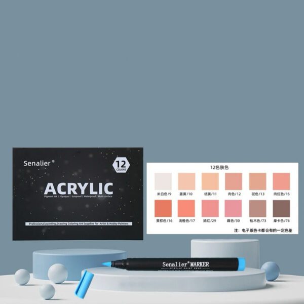 Acrylic Marker Skin Tone 12s