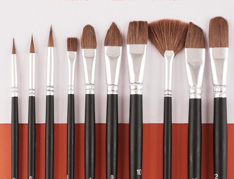 Wolf Hair Brush Set – 10 Pieces (with Free Case)