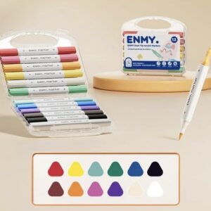 ENMY Dual-Tip Acrylic Markers – 12 Colour Set