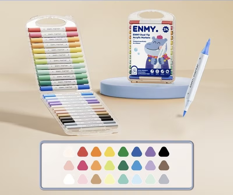 ENMY Dual-Tip Acrylic Markers – 24 Colour