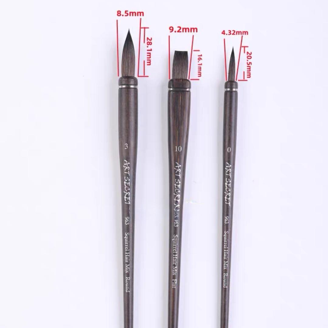 Art Secret 963 Squirrel Hair & Mixed Fibre Watercolour Brush Set - Image 2