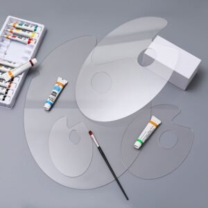 Clear Acrylic Palette – Oval 30 × 40 cm | Clear Acrylic