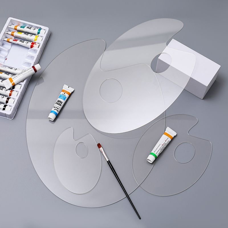 Clear Acrylic Palette – Oval 30 × 40 cm | Clear Acrylic